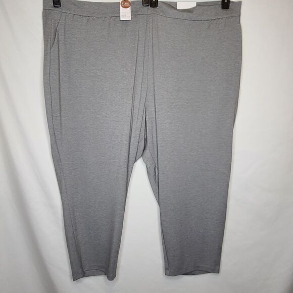 38 40 Lane Bryant Gray Ponte Ankle Relaxed Pant Pull On Pockets Flex Fit Stretch - Picture 2 of 7